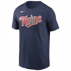 T-Shirt MLB Minnesota Twins Nike Wordmark bleu marine pour Homme