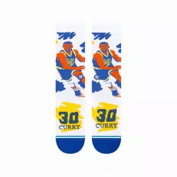 Chaussettes NBA Stance Paint Curry Blanc