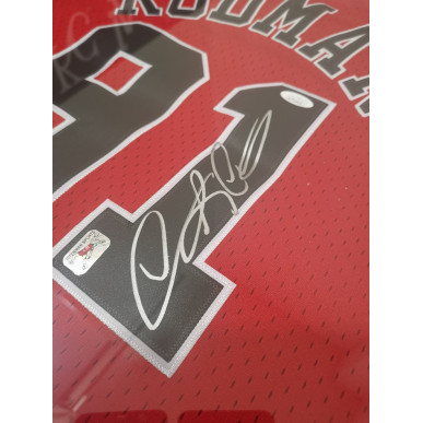 Maillot NBA Dennis Rodman Chicago Bulls signé et authentifié Rouge