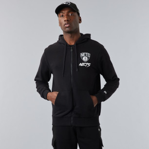 Men's New Era Hoodie Full zip NBA Brooklyn nets Black