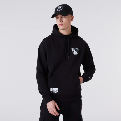 Sudadera NBA Brooklyn nets New Era Half logo negro para hombre