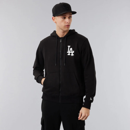 Sudadera Zip MLB Los Angeles Dodgers New Era Essential Negro