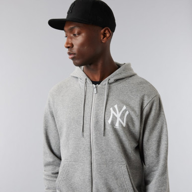 Sweat à Capuche zippé MLB New York Yankees New Era Essential Gris