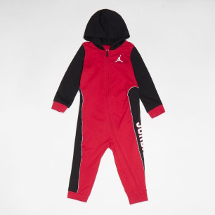 Baby's Red and Black Jordan Hooded Zip Sleeper