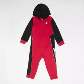 Grenouillère Zippée à capuche Jordan rouge et noir pour bébé