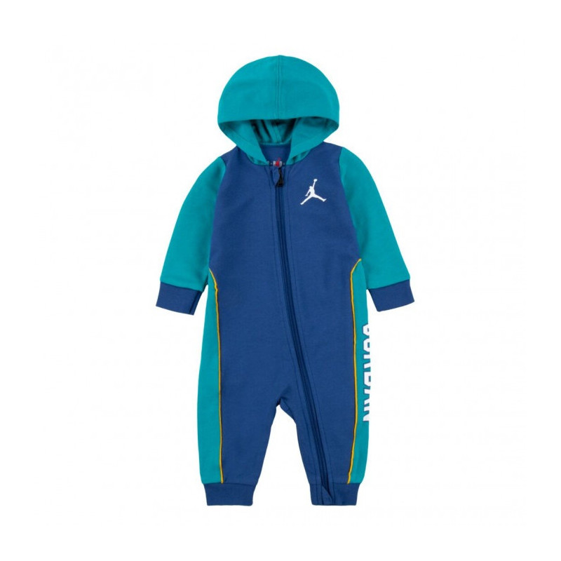 Baby's Blue and Green Jordan Hooded Zip Sleeper