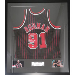 Maillot NBA Dennis Rodman Chicago Bulls signé and authentifié Noir