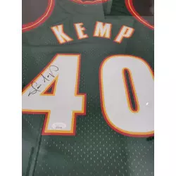 Maillot NBA Shawn Kemp Seattle Sonics signé and authentifié Vert