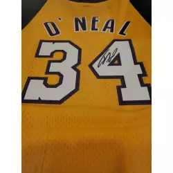Maillot NBA Shaquille O'neal Los Angeles Lakers signé and authentifié Jaune
