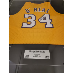 NBA Jersey Shaquille O'neal Los Angeles Lakers signed and authenticated Yellow