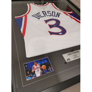Maillot NBA Allen Iverson Philadelphia 76ers signé and authentifié Blanc