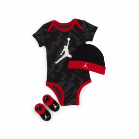 Cuerpo zapatos y gorro para bebe Jordan MC Jumpman set negro
