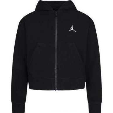Sweat à capuche zippé Jordan Essentials Boxy Noir pour fille
