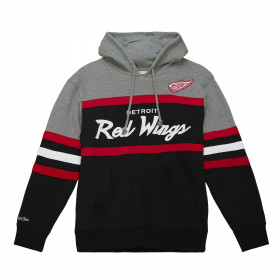Sweat à capuche NHL Detroit Red Wings Mitchell & Ness Headcoach Logo Gris