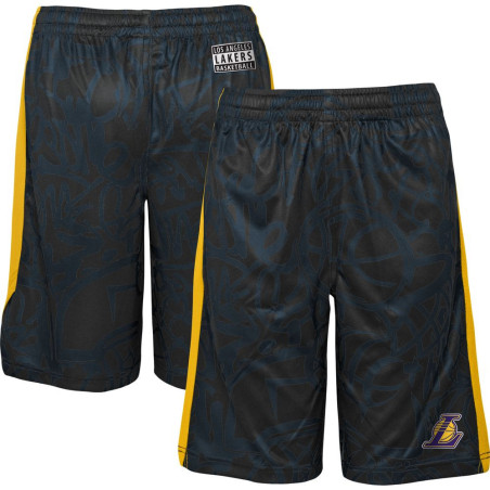 Kids' Outerstuff Scribble Dribble NBA Short Los Angeles Lakers Black