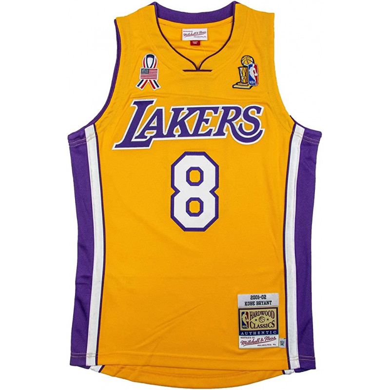 Camiseta auténtico Kobe Bryant Los Angeles Lakers 2001-02 ness Amarillo