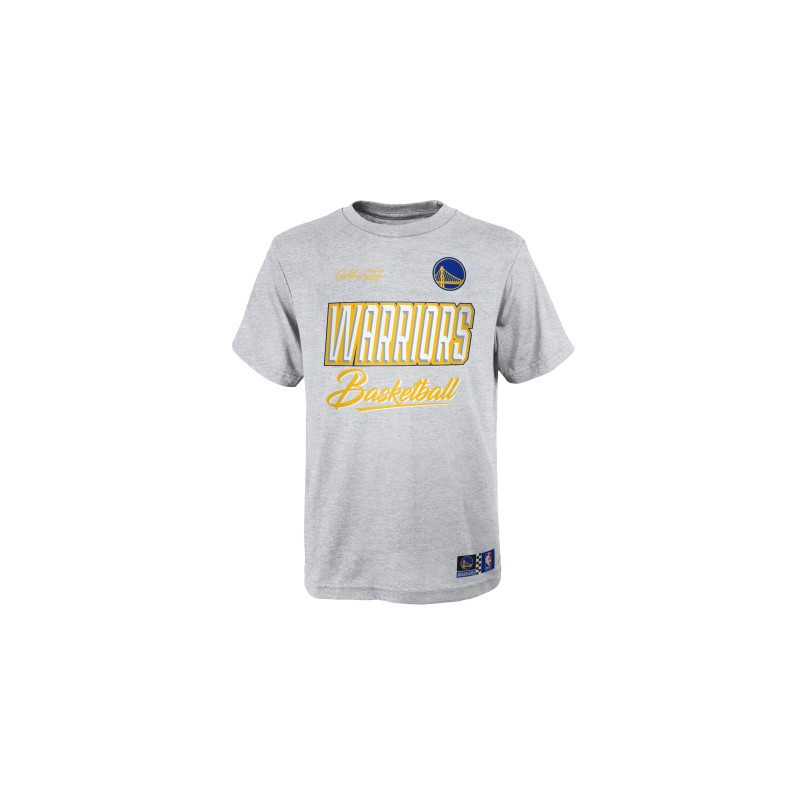 Kids' Outerstuff Court vs Track NBA Golden State Warriors T-shirt Grey