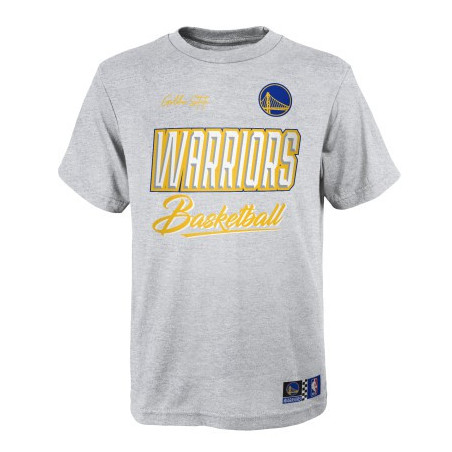 Kids' Outerstuff Court vs Track NBA Golden State Warriors T-shirt Grey