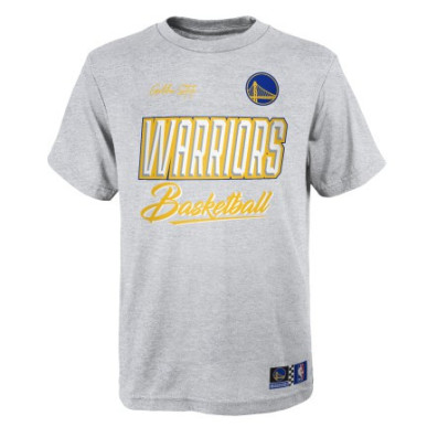 Kids' Outerstuff Court vs Track NBA Golden State Warriors T-shirt Grey
