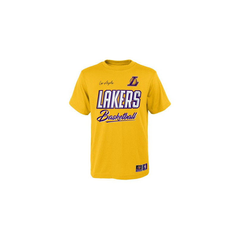 Outerstuff Nike Youth Los Angeles Lakers Yellow Court Culture T-Shirt, Boys', XL, Blue