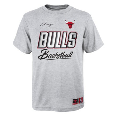 Kids' Outerstuff Court vs Track NBA Chicago Bulls T-shirt Grey