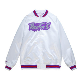 Veste NBA Toronto Raptors Mitchell & Ness Lightweight satin Blanc