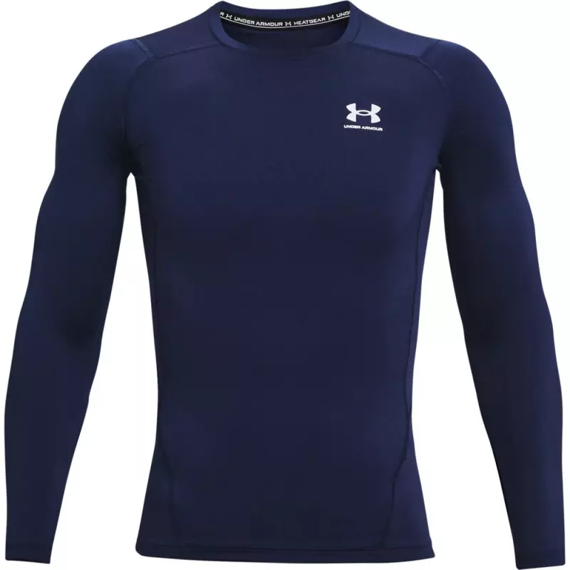 Maillot de compression à manches longues Under Armour Heatgear Bleu marine pour homme