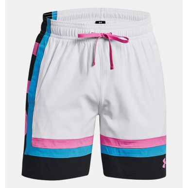Short de bain Under Armour Baseline Blanc pour homme