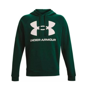 Sweat à capuche Under armour Rival Fleece Big Logo Vert