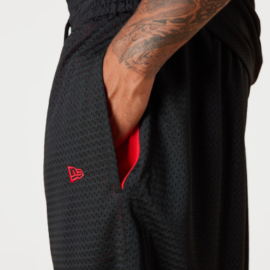 Short New Era mesh Negro rojo para hombre