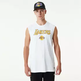 Débardeur NBA Los Angeles Lakers New Era Team Logo Blanc pour homme