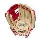 Guante de beisbol Wilson A500 23 11" Crema rojo para nino