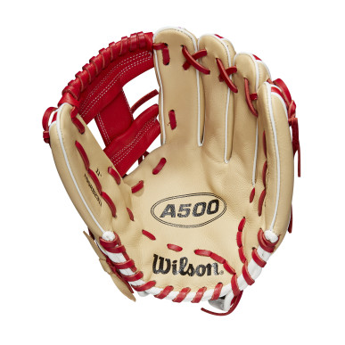 Youth's Wilson A500 23 11" Cream Red Baseball Gloves