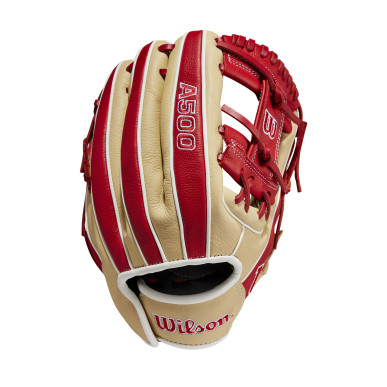 Youth's Wilson A500 23 11" Cream Red Baseball Gloves