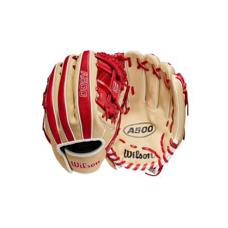 Youth's Wilson A500 23 11" Cream Red Baseball Gloves