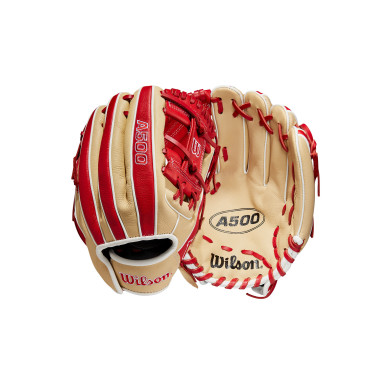 Youth's Wilson A500 23 11" Cream Red Baseball Gloves