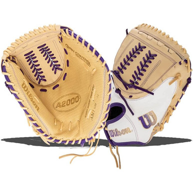 Gant de Softball Catcher Wilson A2000 Aubree Munro Superskin 34" Blanc