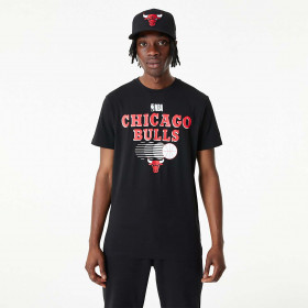 T-shirt NBA Chicago Bulls New Era Team Graphic Negro para hombre