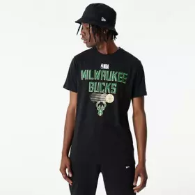 T-shirt NBA Milwaukee Bucks New Era team Graphic Noir pour Homme