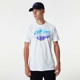 T-shirt NBA Los Angeles Lakers New Era Sky Print Blanco para hombre