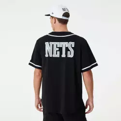 Maillot de Baseball NBA Brooklyn nets New era Jersey Noir pour homme