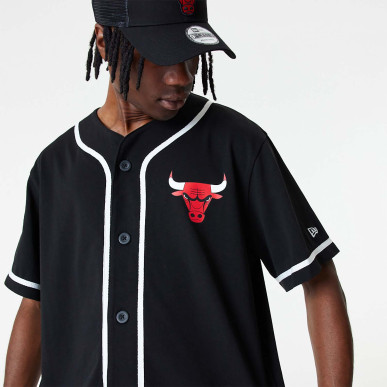 Maillot de Baseball NBA Chicago Bulls New era Jersey Noir