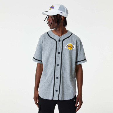 Camiseta de beisbol NBA Los Angeles Lakers New era Gris