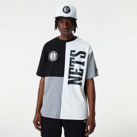 T-Shirt NBA Brooklyn Nets New Era Cut and Sew Oversize Blanc