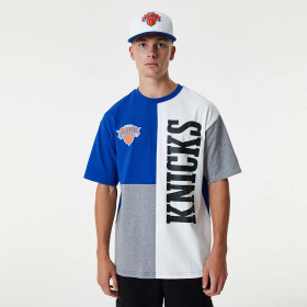 T-Shirt NBA New York Knicks New Era Cut and Sew Oversize Bleu