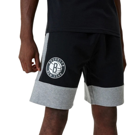 Men's New Era Colour Block Short NBA Brooklyn nets Black