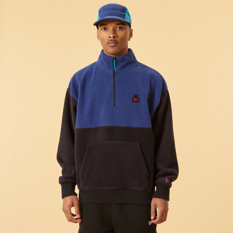 Sweat Zippé New Era Color Block Azul