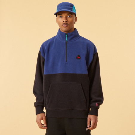 Sweat Zippé New Era Color Block Bleu