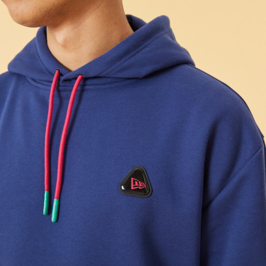 Sweat à capuche New Era Patch Oversized Bleu