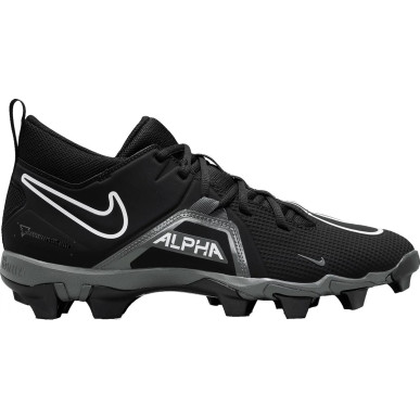 Crampons de Football Americain moulés Nike Alpha Menace Shark 3 Mid Noir gris